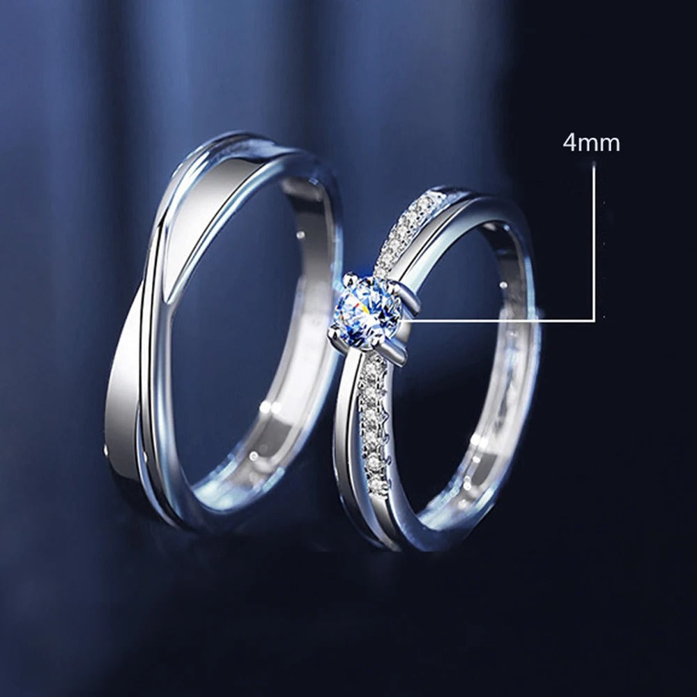 Twist Copper Plated Adjustable Couple Rings (Men & Women)