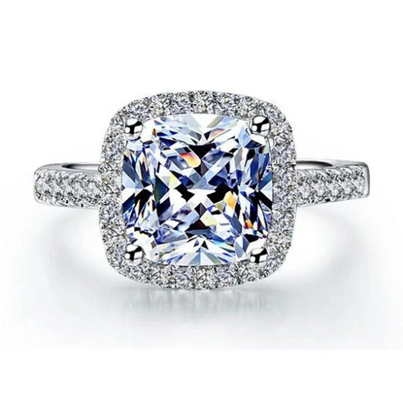 925 Sterling Silver CZ Stone Ring – Bridal Engagement Jewelry