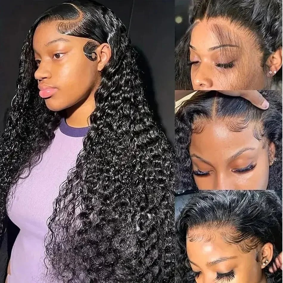 Deep Wave HD Lace Front Wig (13x6/13x4, Curly Human Hair, 200% Density)