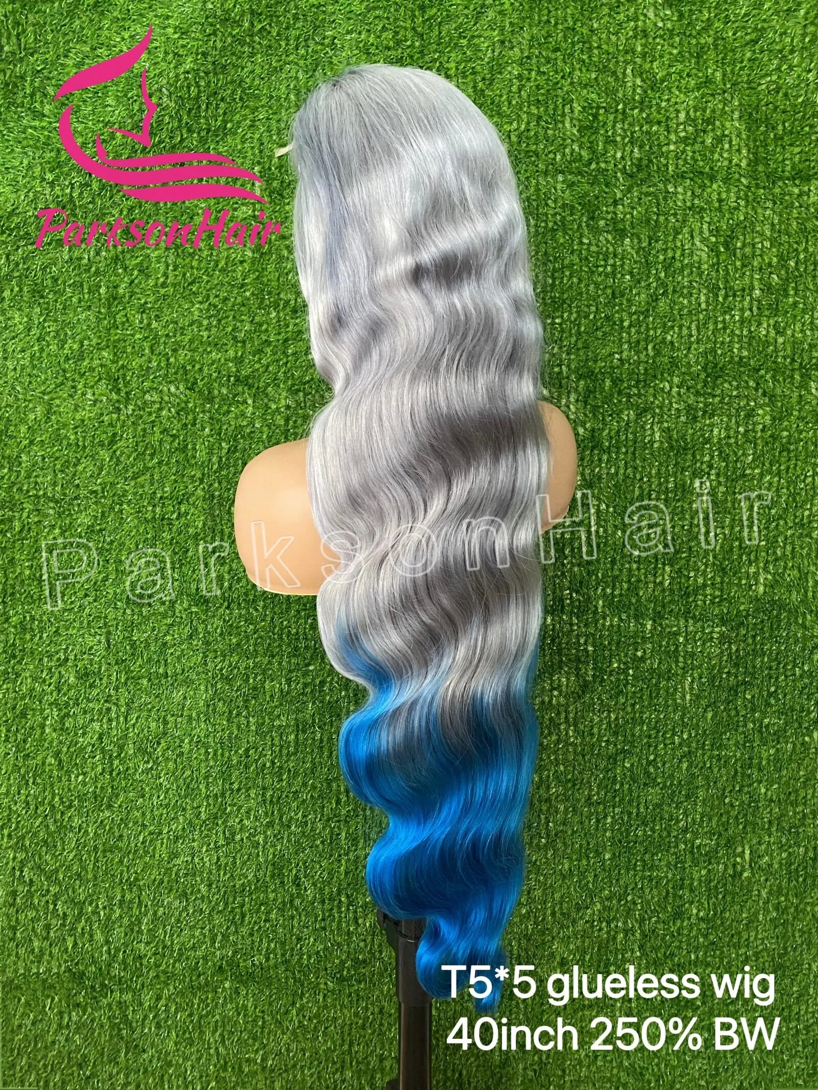 Gray Blue Body Wave HD Lace Wig 13x6 613 Human Hair
