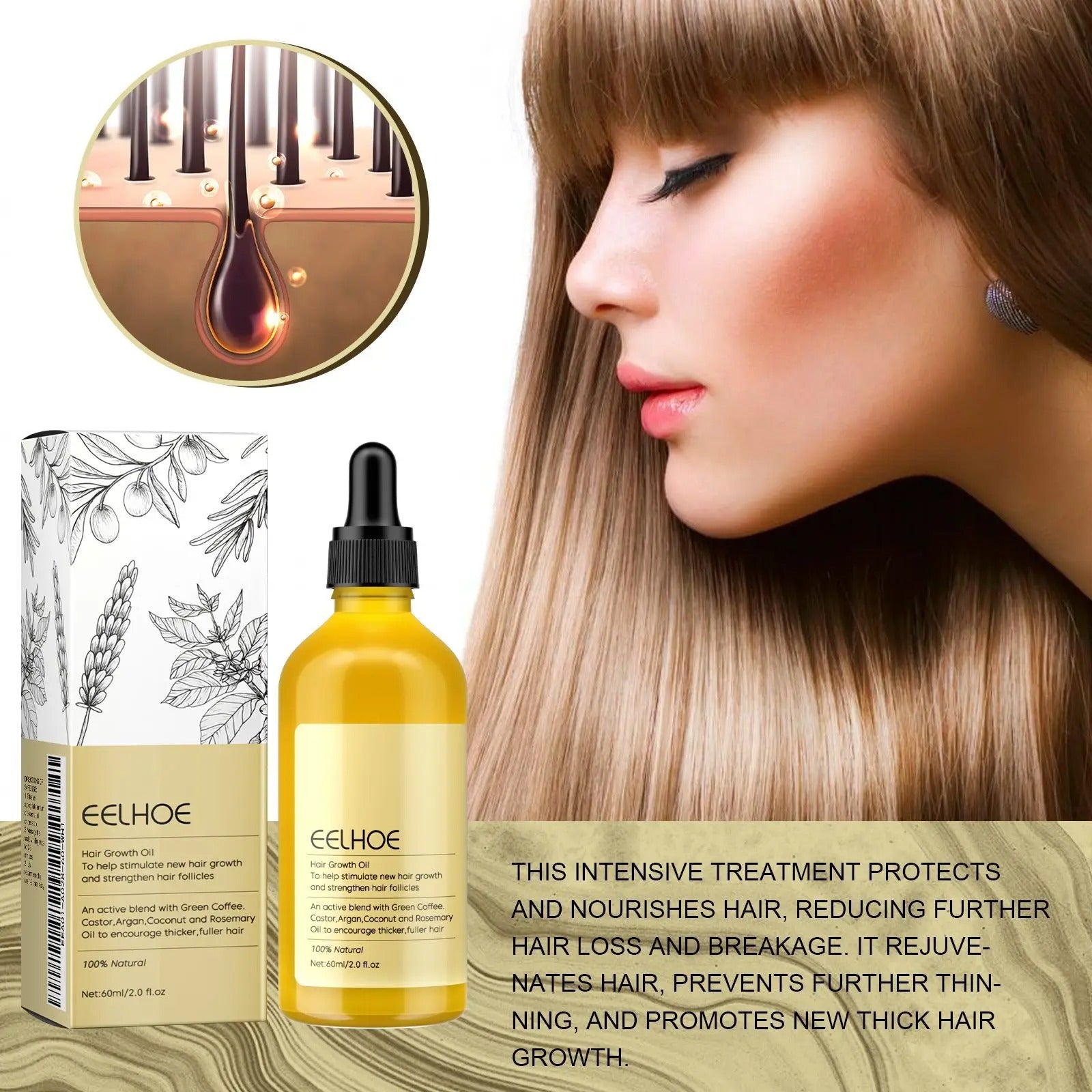 Eelhoe Rosemary Hair Oil – Hair Growth & Scalp Nourishing Serum