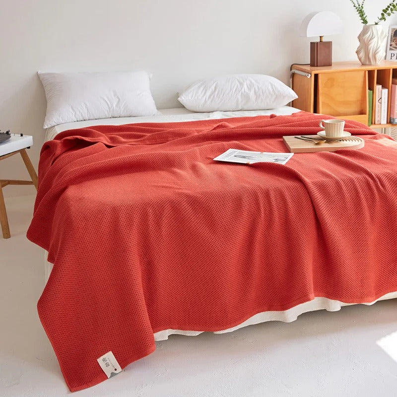 Honeycomb Cotton Summer Throw Blanket – Double Bed & Sofa Cover Quilt