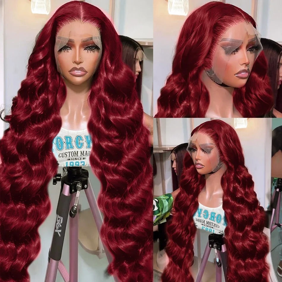 Silkwave 99J Burgundy Body Wave 13x6 HD Lace Front Human Hair Wig