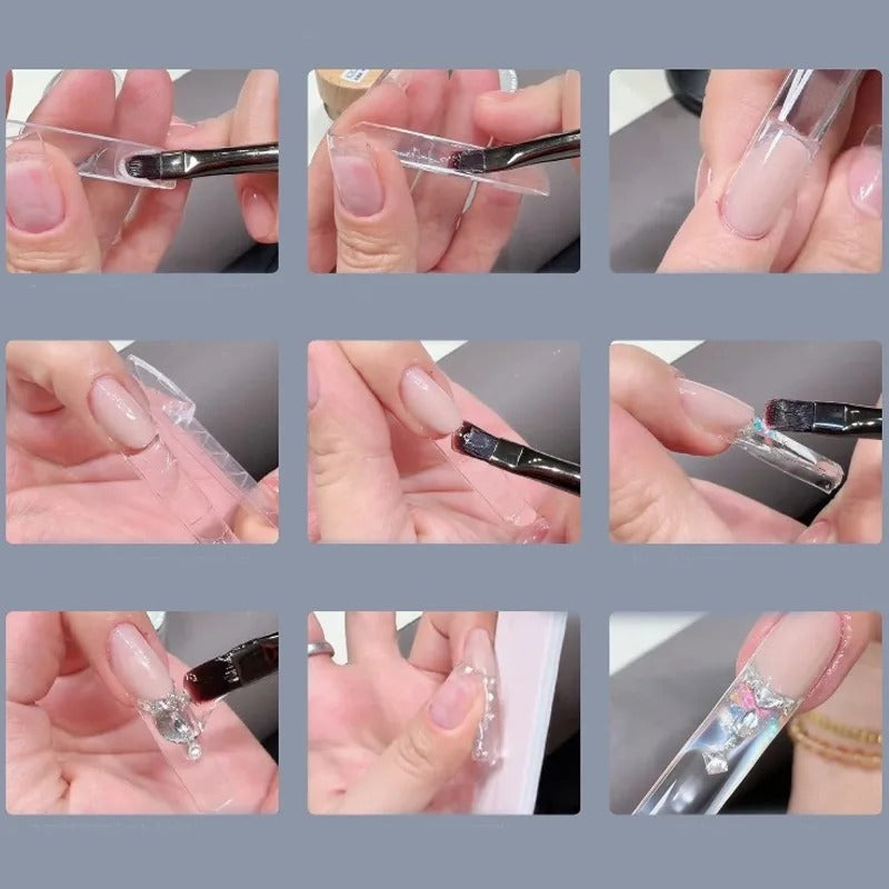 150pcs Dual Nail Forms Kit – Stiletto, Almond, Square, French Line (15 Sizes)