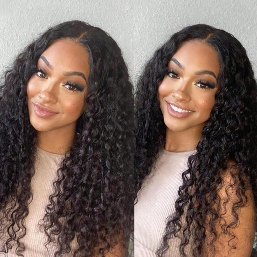 Curly Water Wave HD Lace Frontal Wig (40–42", 250% Density)
