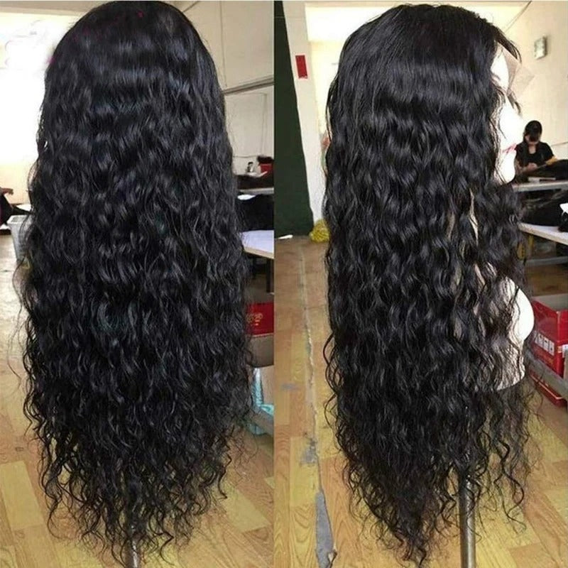 Women’s African Curly Middle-Part Wig