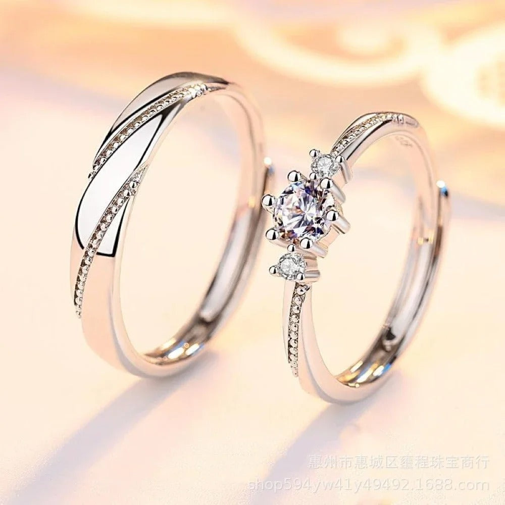 Six Claws Crystal Copper Plated Couple Ring – Valentine Gift Jewelry (Men & Women)