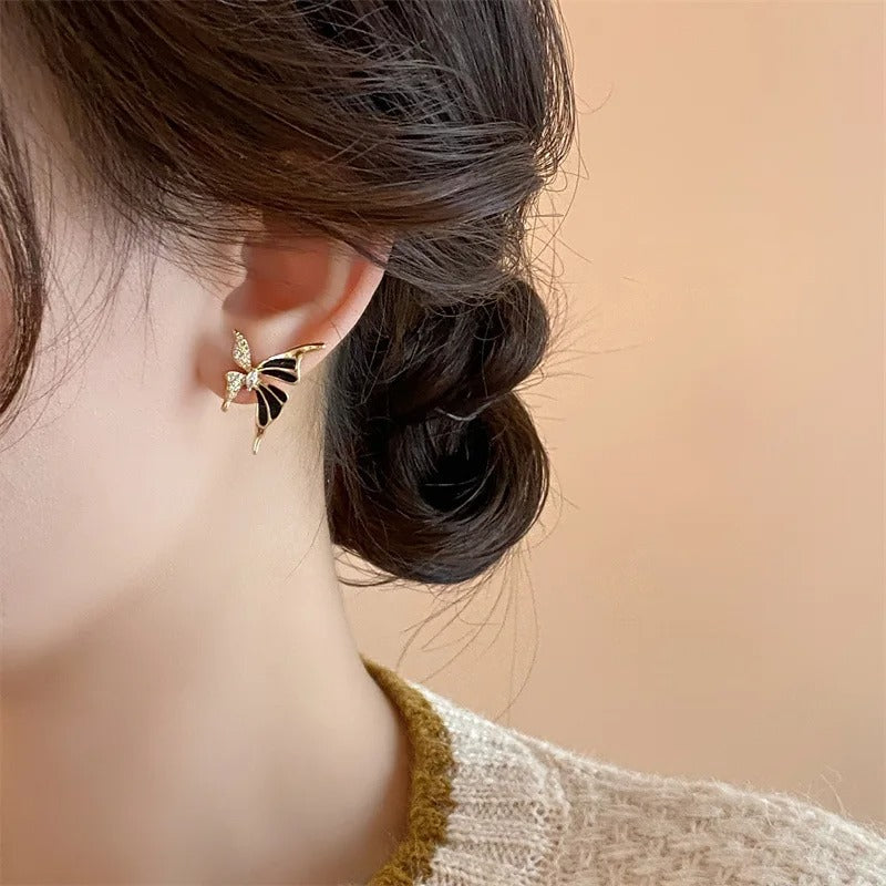 Elegant Zircon Butterfly Stud Earrings – Light Luxury Fashion Jewelry Gift for Women
