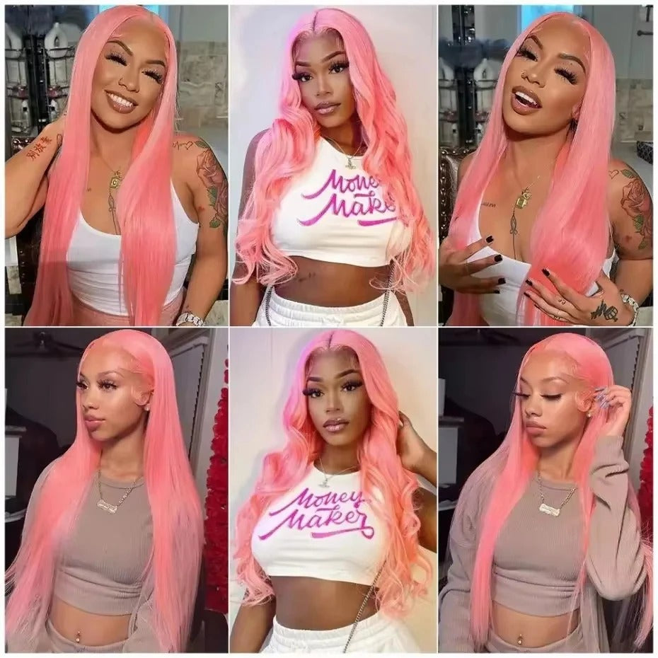 SoGreat 200% Density Pink HD Lace Wig 13x6 Straight Human Hair Pre-Plucked Brazilian