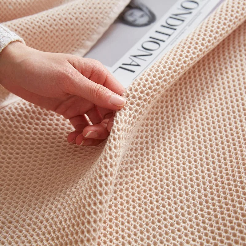 Honeycomb Cotton Summer Throw Blanket – Double Bed & Sofa Cover Quilt
