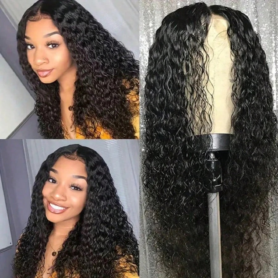Curly Water Wave HD Lace Frontal Wig (40–42", 250% Density)