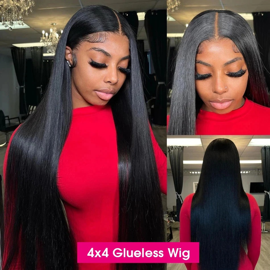 Wear & Go 6x4 Bone Straight Glueless Human Hair Wig