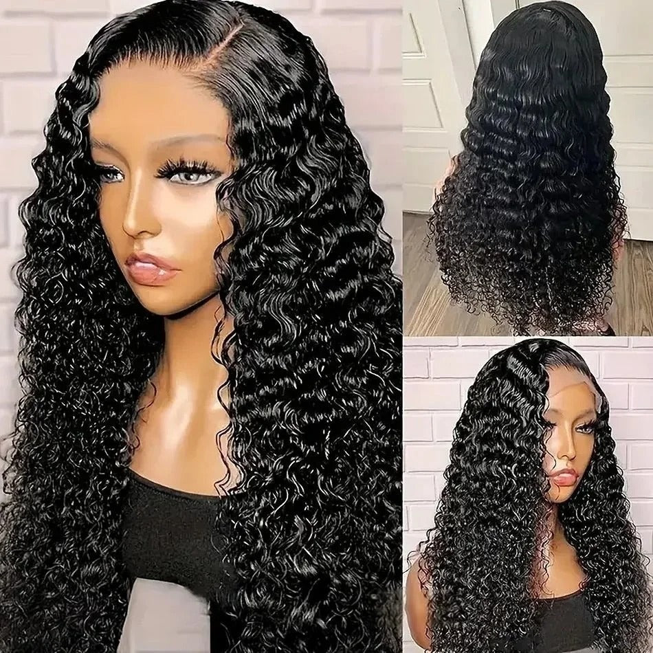 Deep Wave HD Lace Front Wig (13x6/13x4, Curly Human Hair, 200% Density)