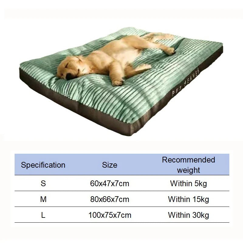 Winter Warm Corduroy Dog Bed – Soft Detachable Pet Sleeping Mat for All Dog Sizes