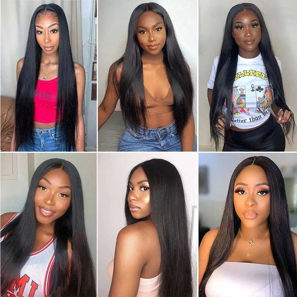 Smooth Straight Human Hair Wig – Pre-Plucked, Ready-to-Wear, 5x5 Closure & 13x4 Lace Front
