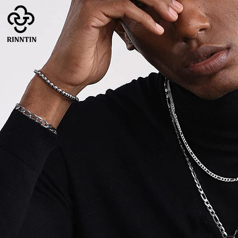 Rinntin 925 Sterling Silver 4mm Bead Ball Bracelet (SB103)