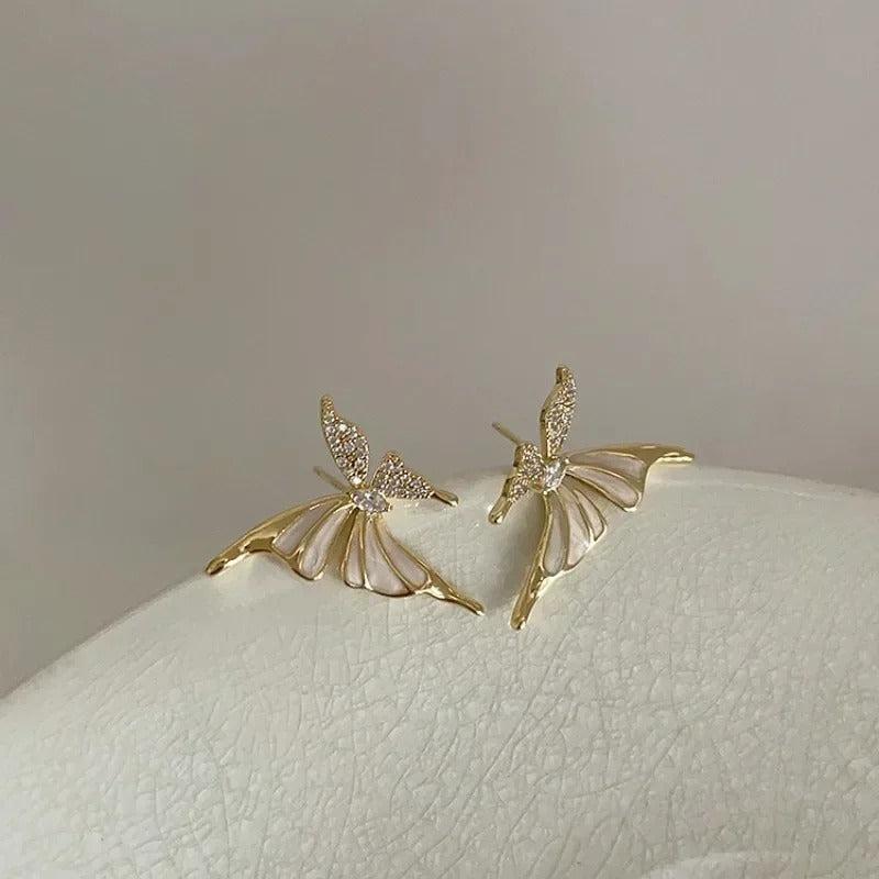 Elegant Zircon Butterfly Stud Earrings – Light Luxury Fashion Jewelry Gift for Women