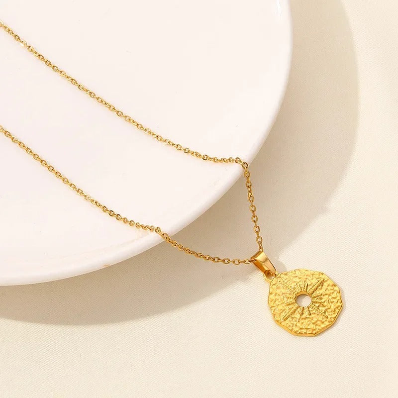 Boho Moon & Sun Stainless Steel Pendant Necklace (Gold & Silver O-Chain)