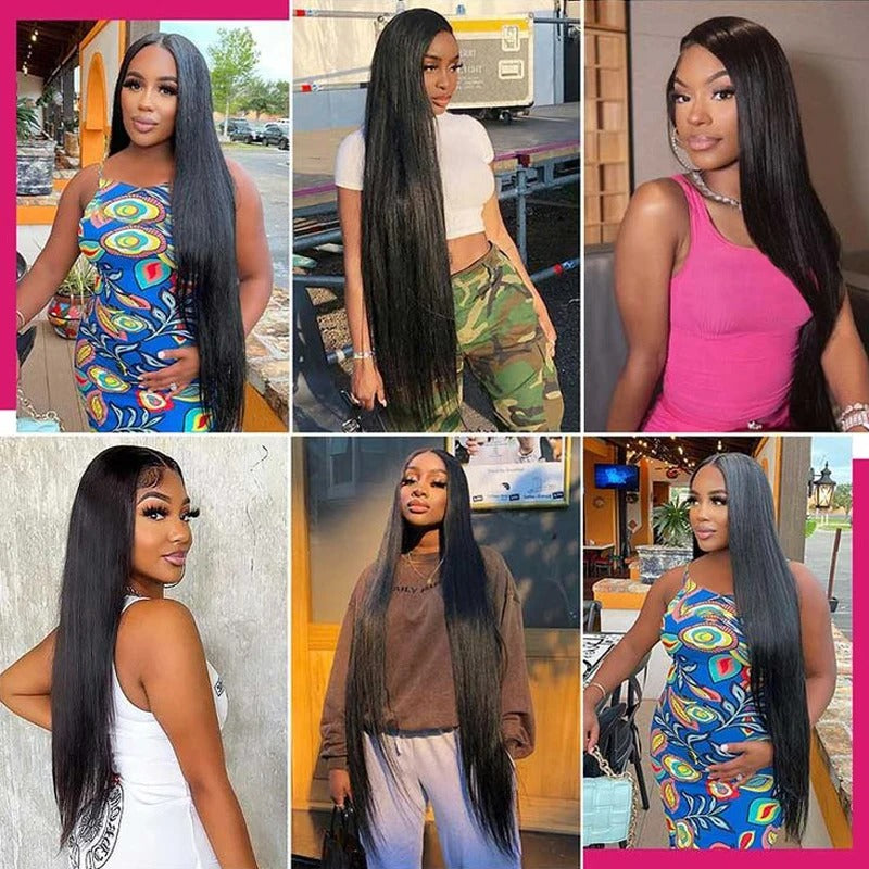 30" Bone Straight Human Hair Lace Front Wig (13x4/13x6)