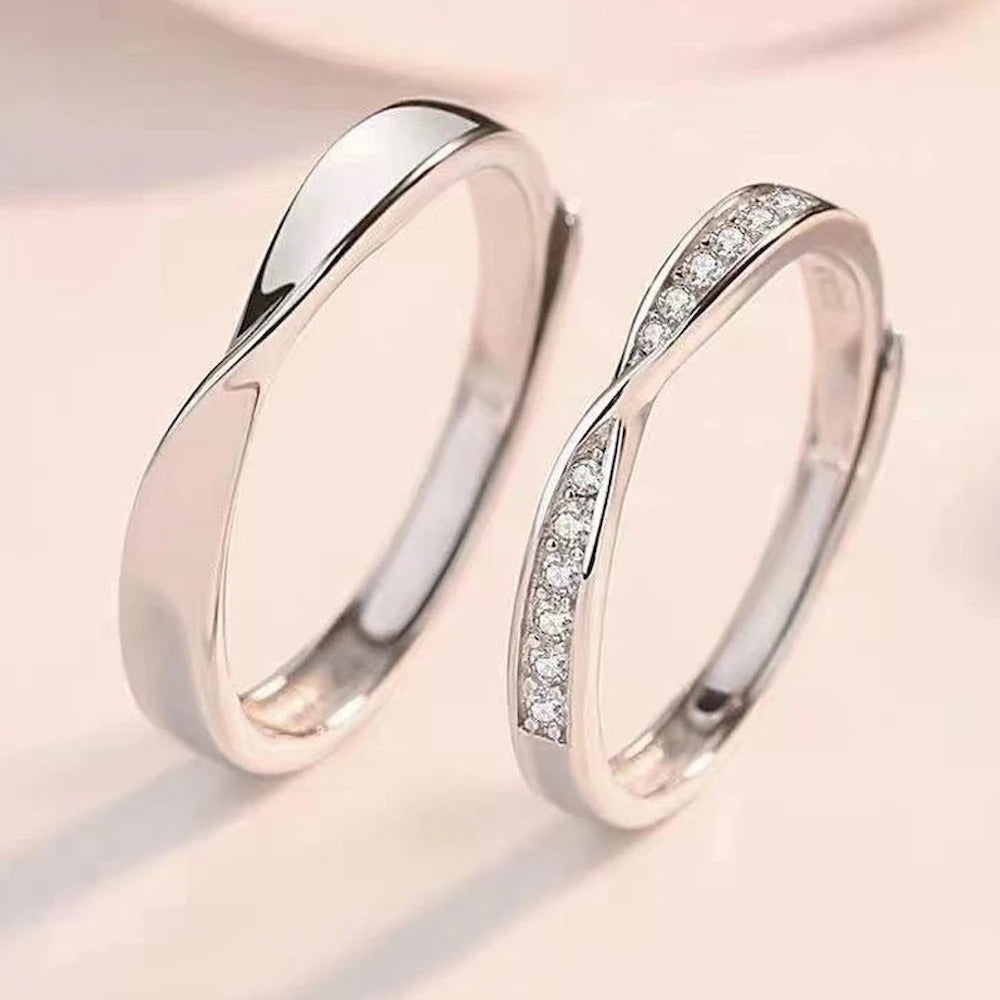 Twist Copper Plated Adjustable Couple Rings (Men & Women)