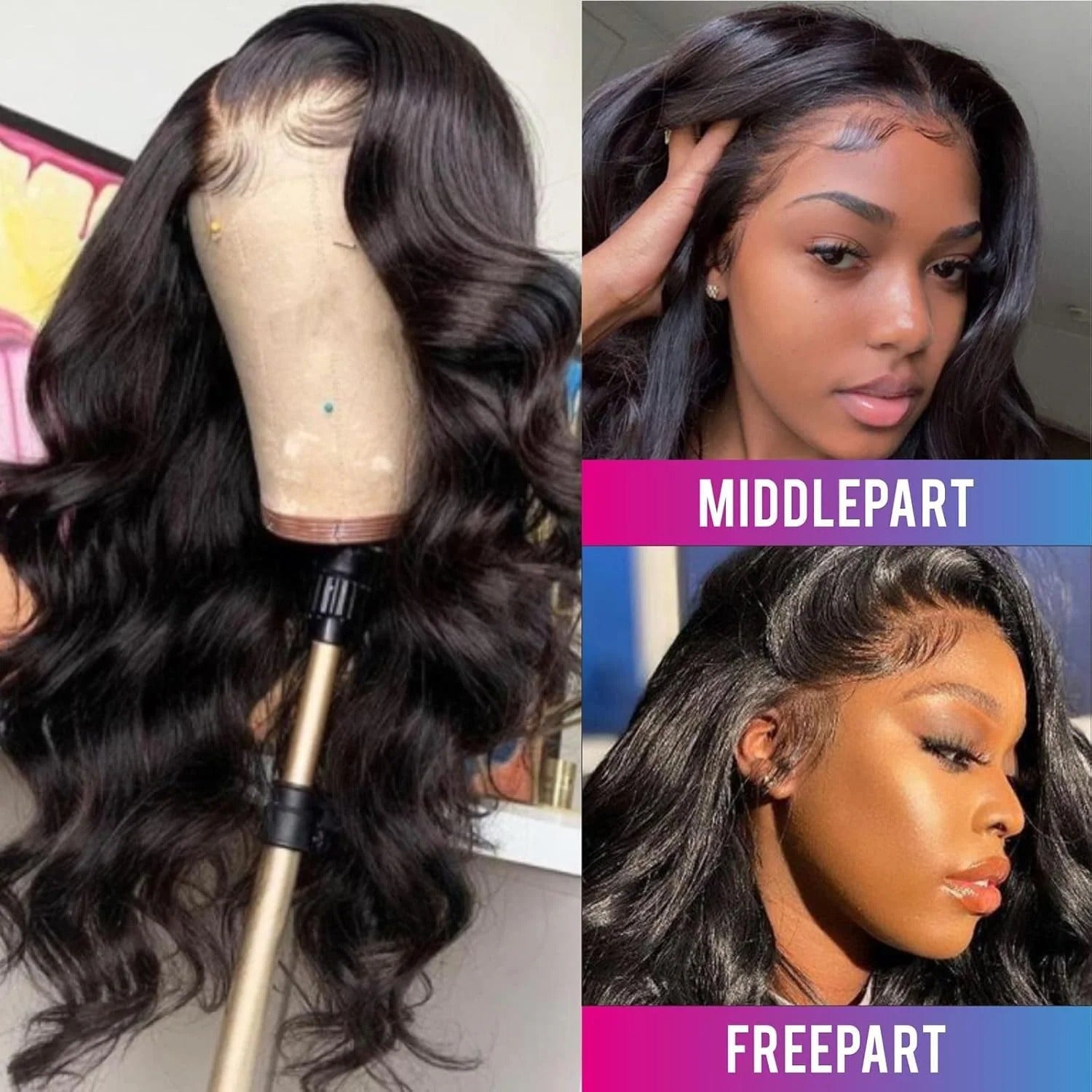13x4 HD Lace Body Wave Human Hair Wig 200% Density Glueless