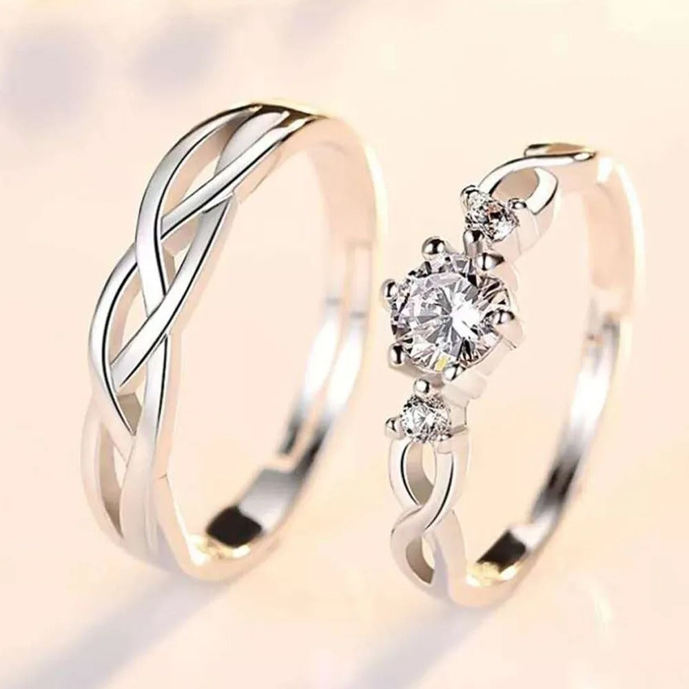 Twist Copper Plated Adjustable Couple Rings (Men & Women)