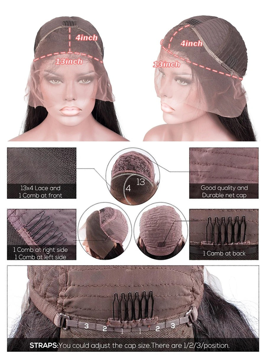 Blue Body Wave 13x4 HD Lace Front Wig (Pre-Plucked, Brazilian Human Hair)