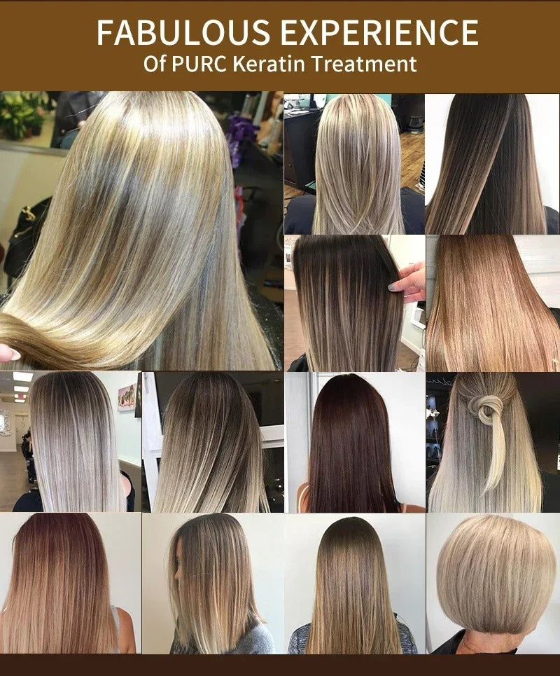 PURC Brazilian Keratin Hair Treatment for Deep Curly Hair – Professional Straightening & Smoothing Hair Care Product