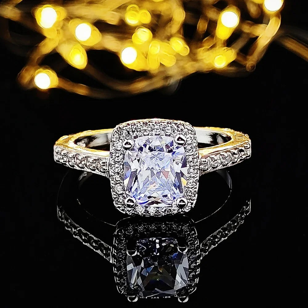 Two-Tone Solid Design Women’s Wedding & Engagement Ring (R466B)