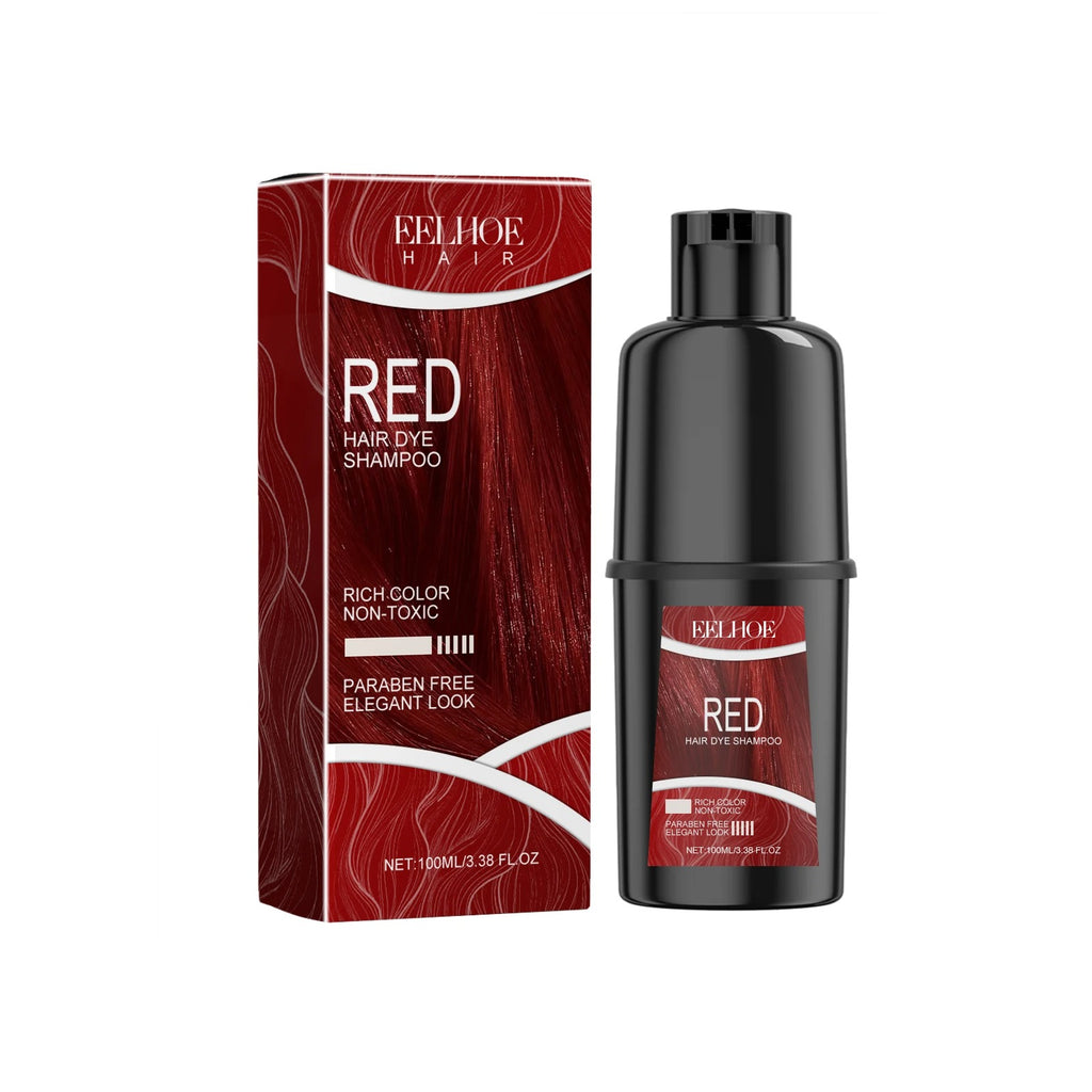 EELHOE Red Hair Color Shampoo 100ml – Herbal Nourishing Long-Lasting Hair Dye