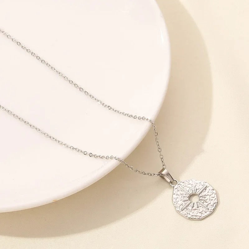 Boho Moon & Sun Stainless Steel Pendant Necklace (Gold & Silver O-Chain)
