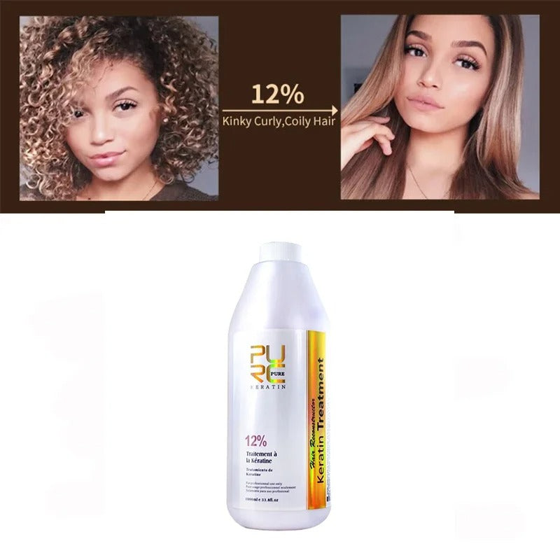 PURC Brazilian Keratin Hair Treatment for Deep Curly Hair – Professional Straightening & Smoothing Hair Care Product