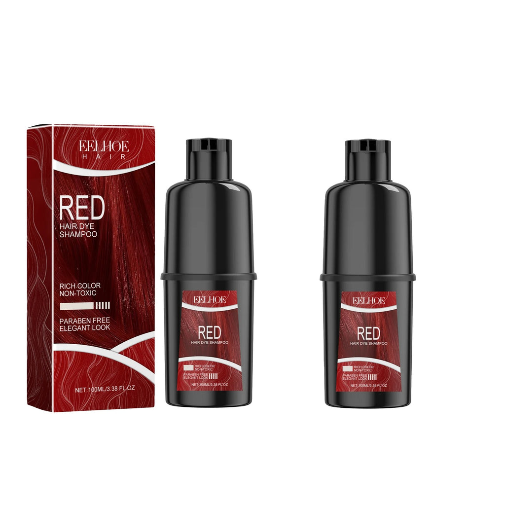 EELHOE Red Hair Color Shampoo 100ml – Herbal Nourishing Long-Lasting Hair Dye