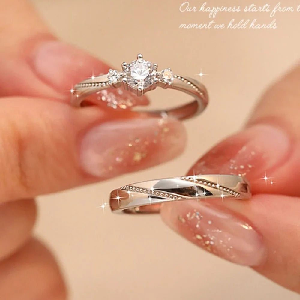 Twist Copper Plated Adjustable Couple Rings (Men & Women)