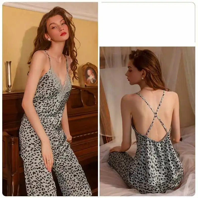 Women’s Sexy 2-Piece Spaghetti Strap Sleepwear Set (S)