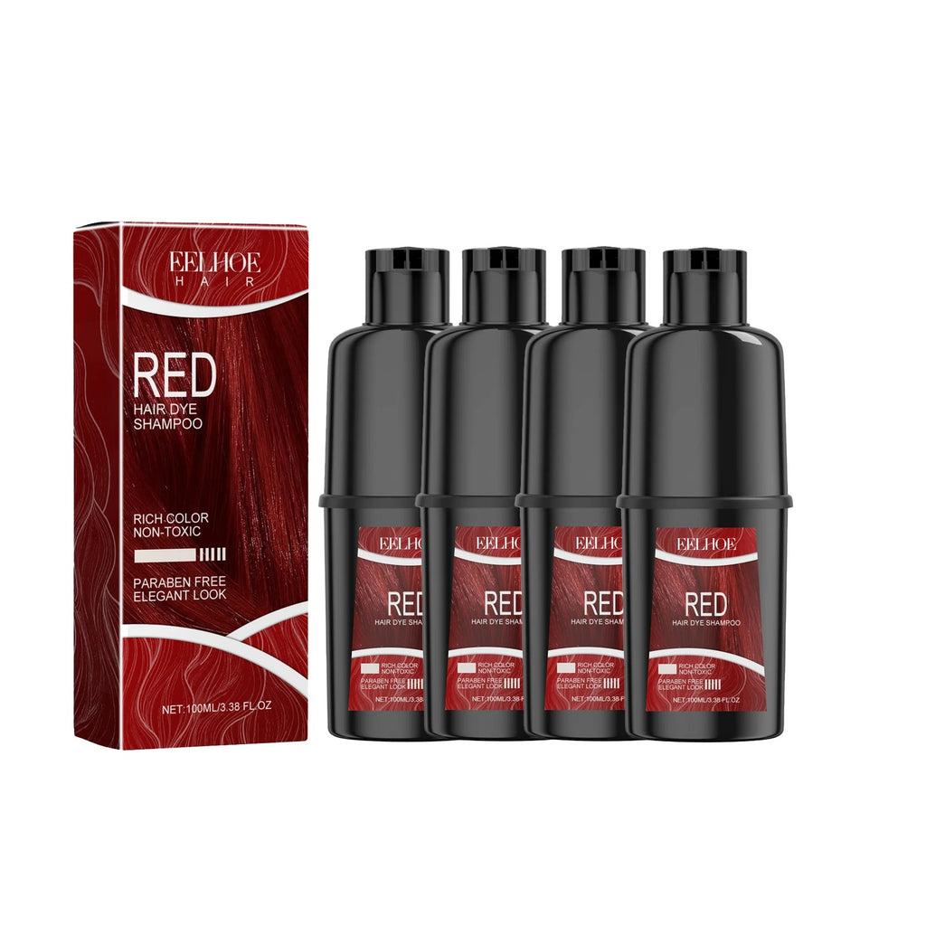 EELHOE Red Hair Color Shampoo 100ml – Herbal Nourishing Long-Lasting Hair Dye