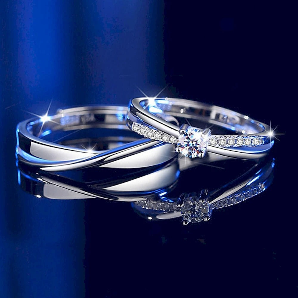 Twist Copper Plated Adjustable Couple Rings (Men & Women)